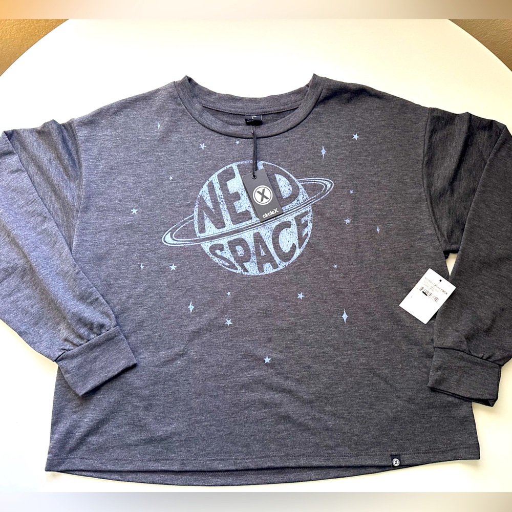 Need Space grey long sleeve sweatshirt